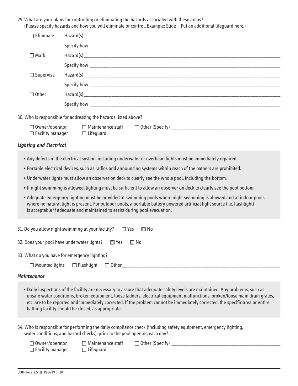 Form DOH-4472 Swimming Pool Safety Plan - New York, Page 19