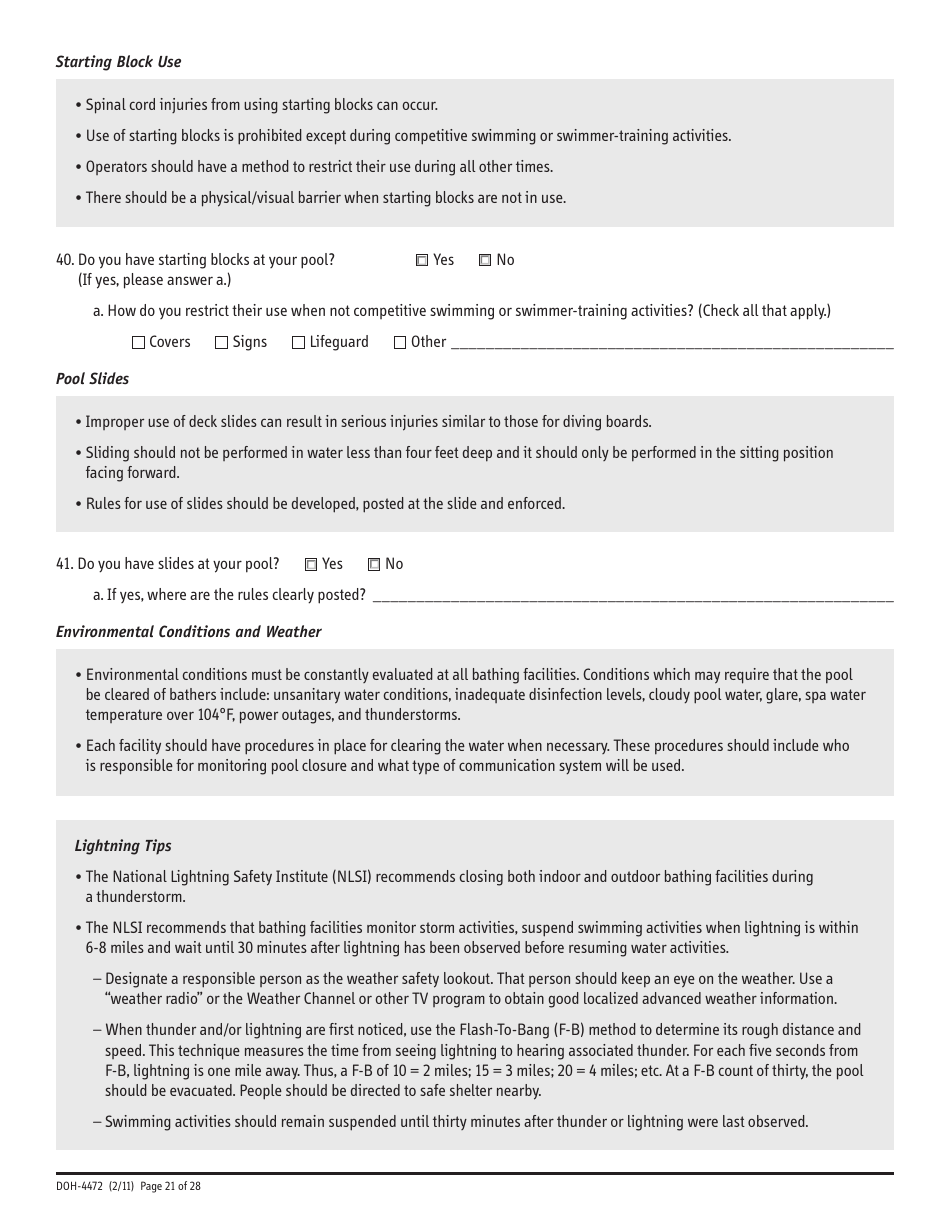 Form DOH-4472 Swimming Pool Safety Plan - New York, Page 21
