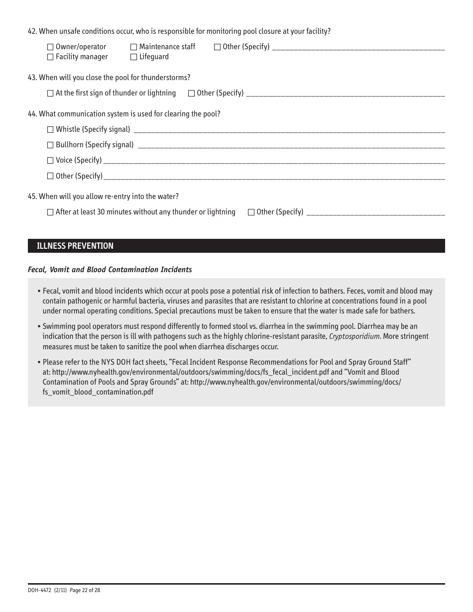 Form DOH-4472 Swimming Pool Safety Plan - New York, Page 22