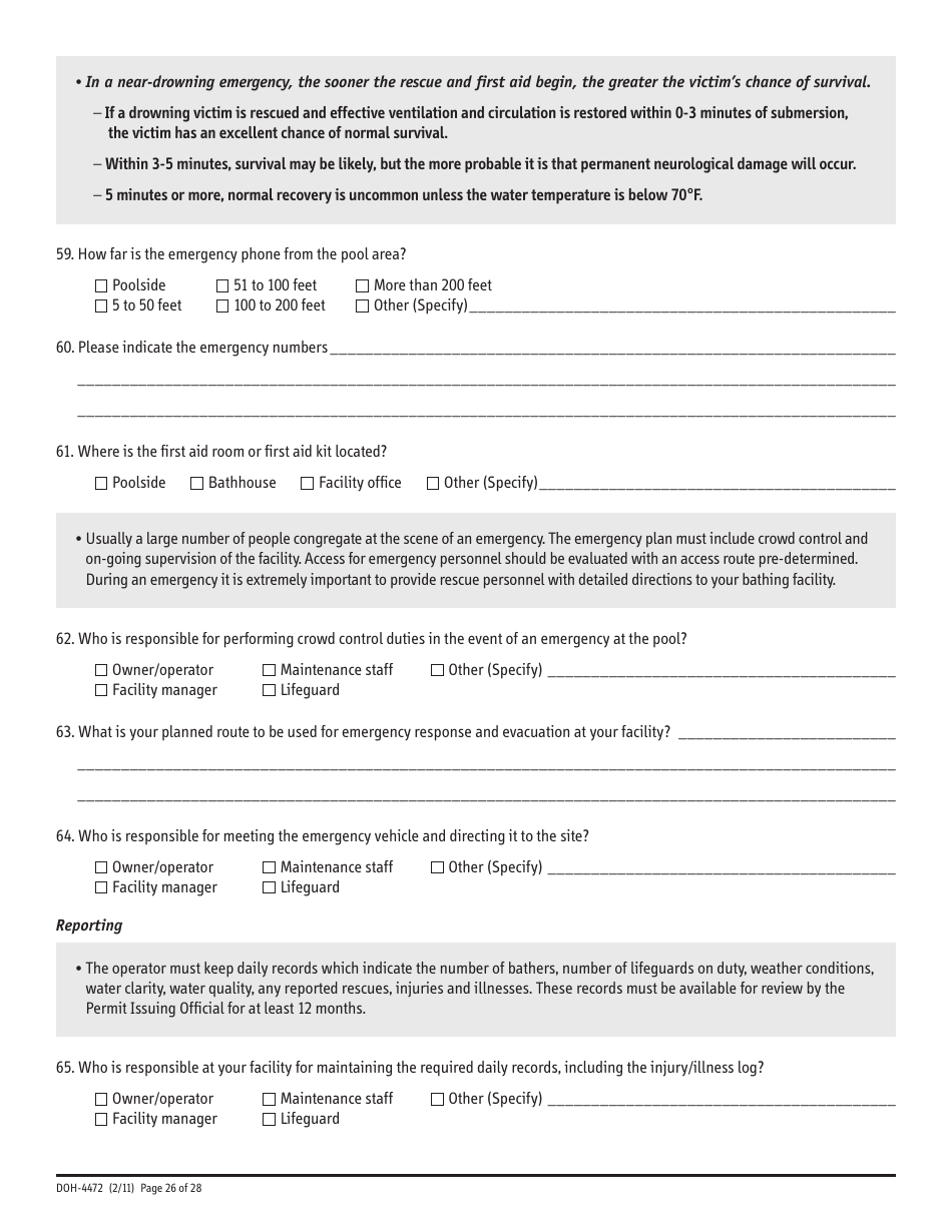 Form DOH-4472 Swimming Pool Safety Plan - New York, Page 26