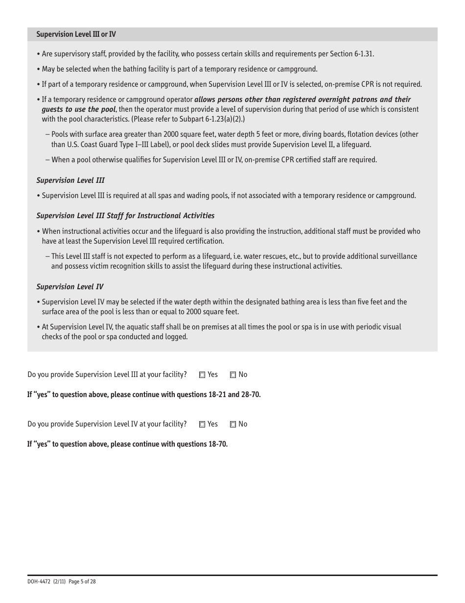 Form DOH-4472 Swimming Pool Safety Plan - New York, Page 5