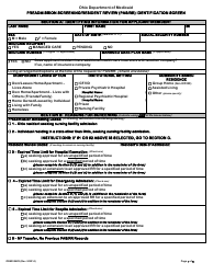 Form ODM03622 Preadmission Screening/Resident Review (Pas/Rr) Identification Screen - Ohio