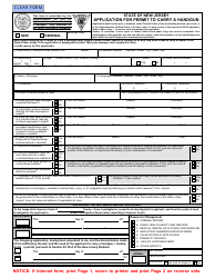 Form S.P.642 Application for Permit to Carry a Handgun - New Jersey