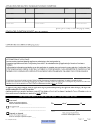 Form S.P.015 Application for Multiple Handgun Purchase Exemption - New Jersey, Page 2
