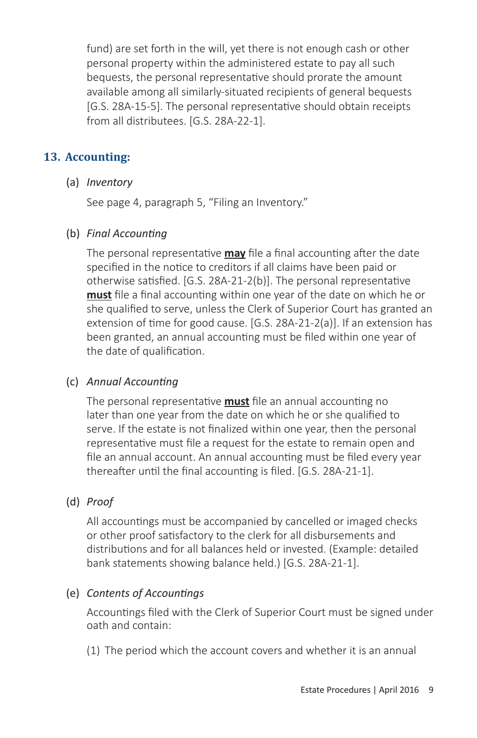 Form AOC-E-850 Estate Procedures for Executors, Administrators, Collectors by Affidavit, and Summary Administration - North Carolina, Page 11