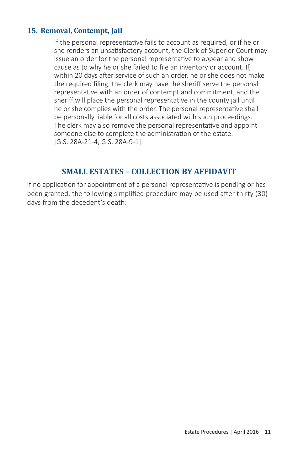 Form AOC-E-850 Estate Procedures for Executors, Administrators, Collectors by Affidavit, and Summary Administration - North Carolina, Page 13