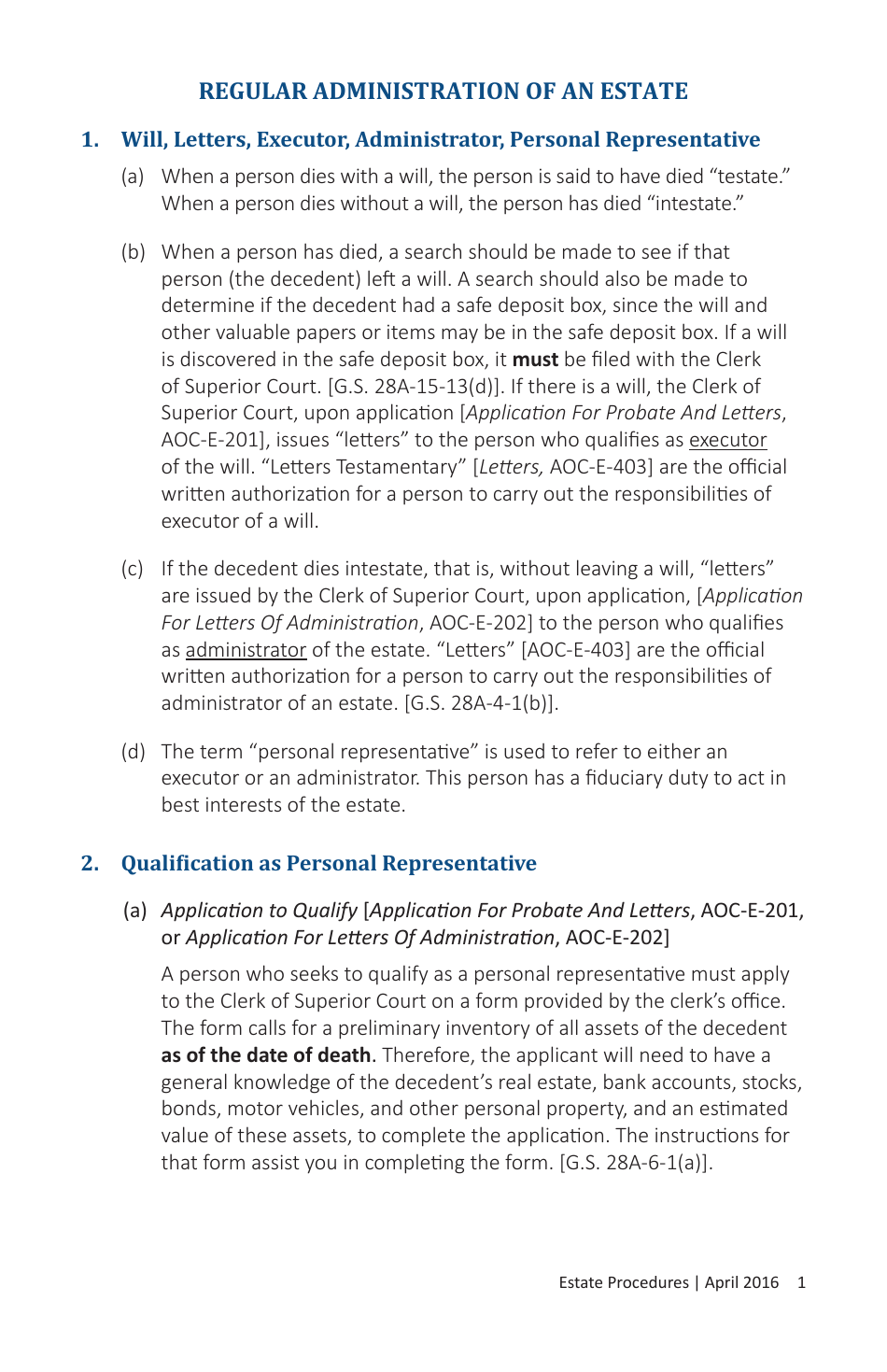 Form AOC-E-850 Estate Procedures for Executors, Administrators, Collectors by Affidavit, and Summary Administration - North Carolina, Page 3