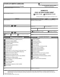 Document preview: Form AOC-CV-750 Domestic Civil Action Cover Sheet - North Carolina