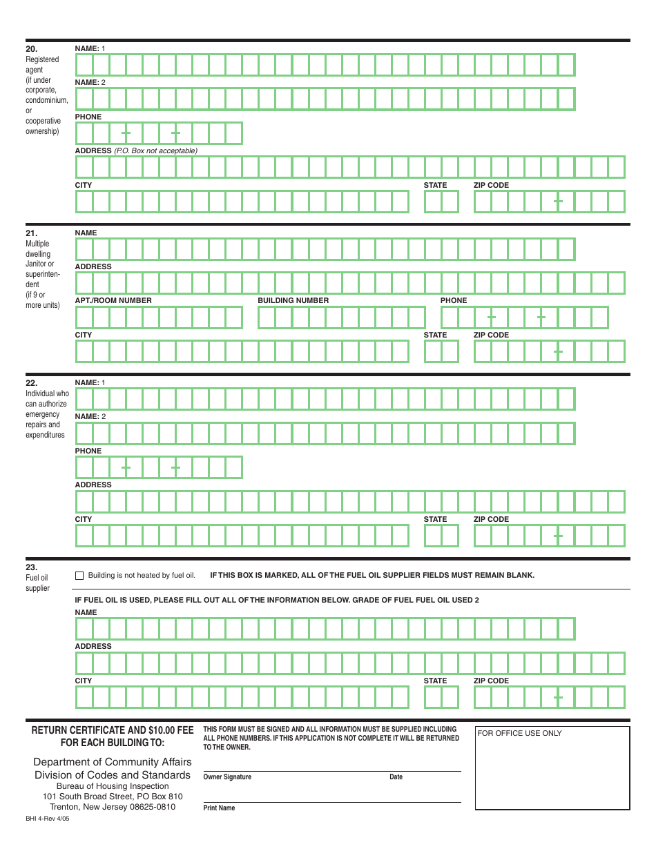 Form BHI4 Certificate of Registration - New Jersey, Page 4