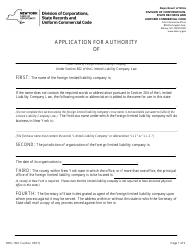 Document preview: Form DOS-1361-F-A Application for Authority - New York