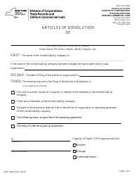 Form DOS-1366-F Articles of Dissolution - New York