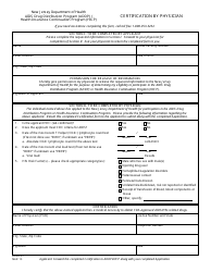 Document preview: Form DHAS-37 Certification by Physician (Addp/Hicp) - New Jersey
