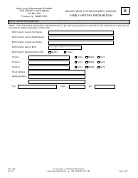 Form B (REG-36B) New Records System for Birth Parents Family History Information Form - New Jersey, Page 2