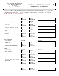 Form B (REG-36B) New Records System for Birth Parents Family History Information Form - New Jersey, Page 4