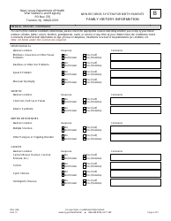 Form B (REG-36B) New Records System for Birth Parents Family History Information Form - New Jersey, Page 6