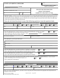 Document preview: Form AOC-CV-312 Identifying Information About Defendant Domestic Violence Action - North Carolina
