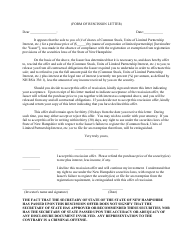 Document preview: Form of Rescission Letter - New Hampshire