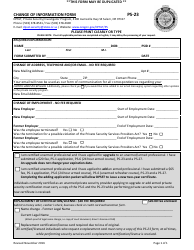 Document preview: Form PS-23 Change of Information Form - Oregon