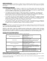 Form W-4DE Annual Withholding Tax Exemption Certification for Military Spouse - Delaware, Page 2