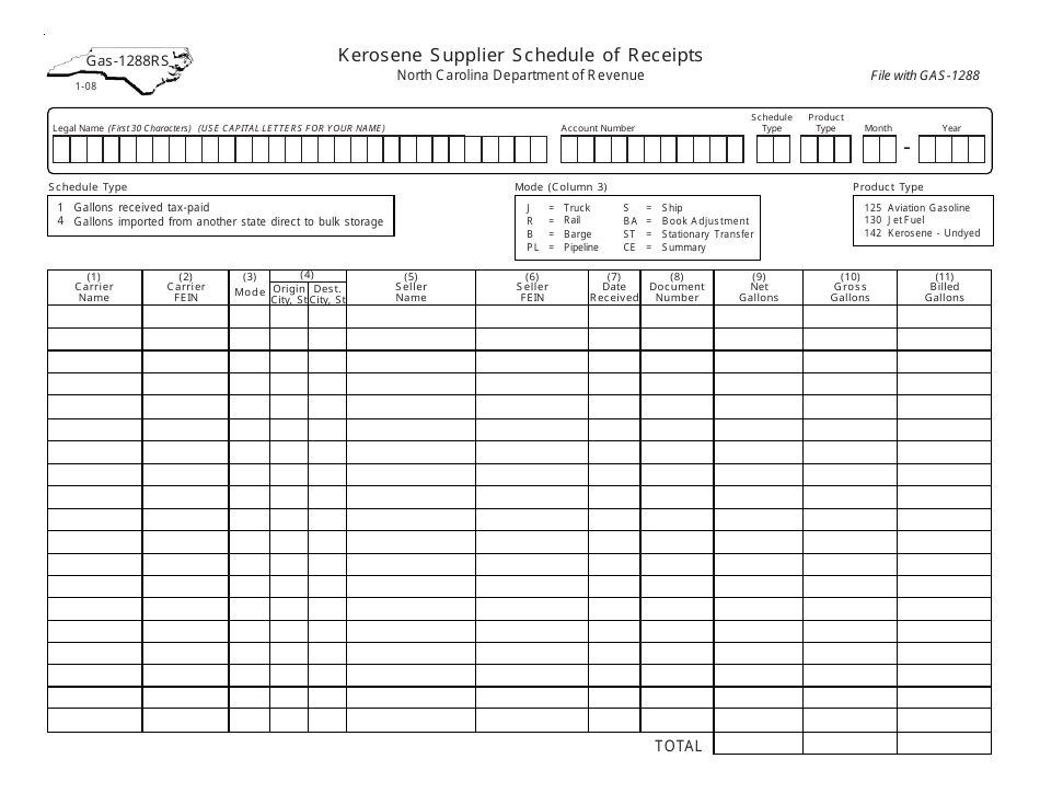 Form GAS-1288RS - Fill Out, Sign Online and Download Printable PDF ...