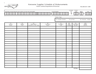 Document preview: Form GAS-1288DS Kerosene Supplier Schedule of Disbursements - North Carolina