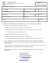 Form SFN14927 Complaint Form - North Dakota