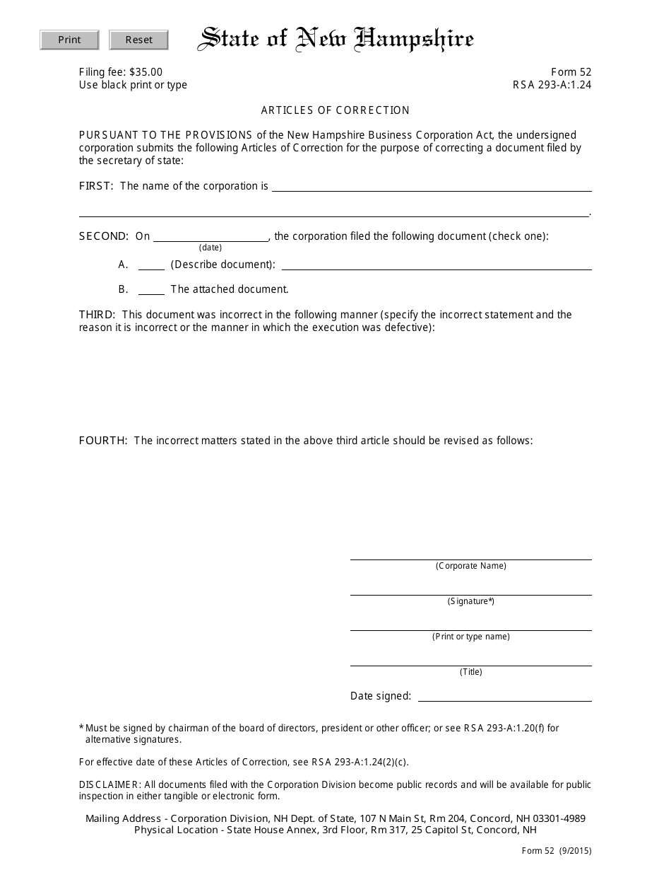 Form 52 - Fill Out, Sign Online and Download Fillable PDF, New ...