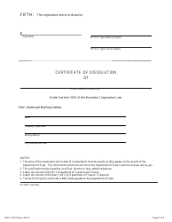 Form DOS-1337-F Certificate of Dissolution - New York, Page 2