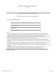 Form DOS-1627-F-A Application for Authority - New York, Page 3