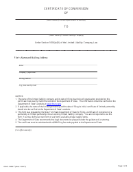 Form DOS-1364-F Certificate of Conversion - New York, Page 2