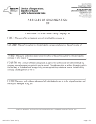 Form DOS-1374-F Articles of Organization - New York