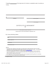 Form DOS-1559-F Certificate of Amendment - New York, Page 2