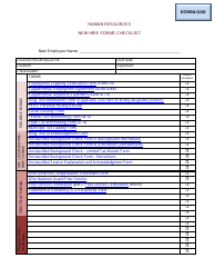 Document preview: Human Resources New Hire Forms Checklist - Ohio