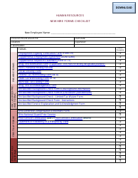 Ohio Human Resources New Hire Forms Checklist Download Printable PDF ...