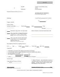 Document preview: Affidavit of Service - New Jersey
