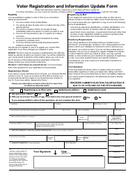 Document preview: Voter Registration and Information Update Form - Ohio