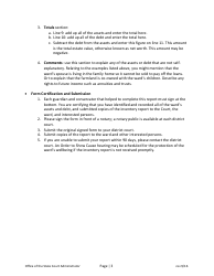 Instructions for Guardianship Beginning Inventory Form - North Dakota, Page 3