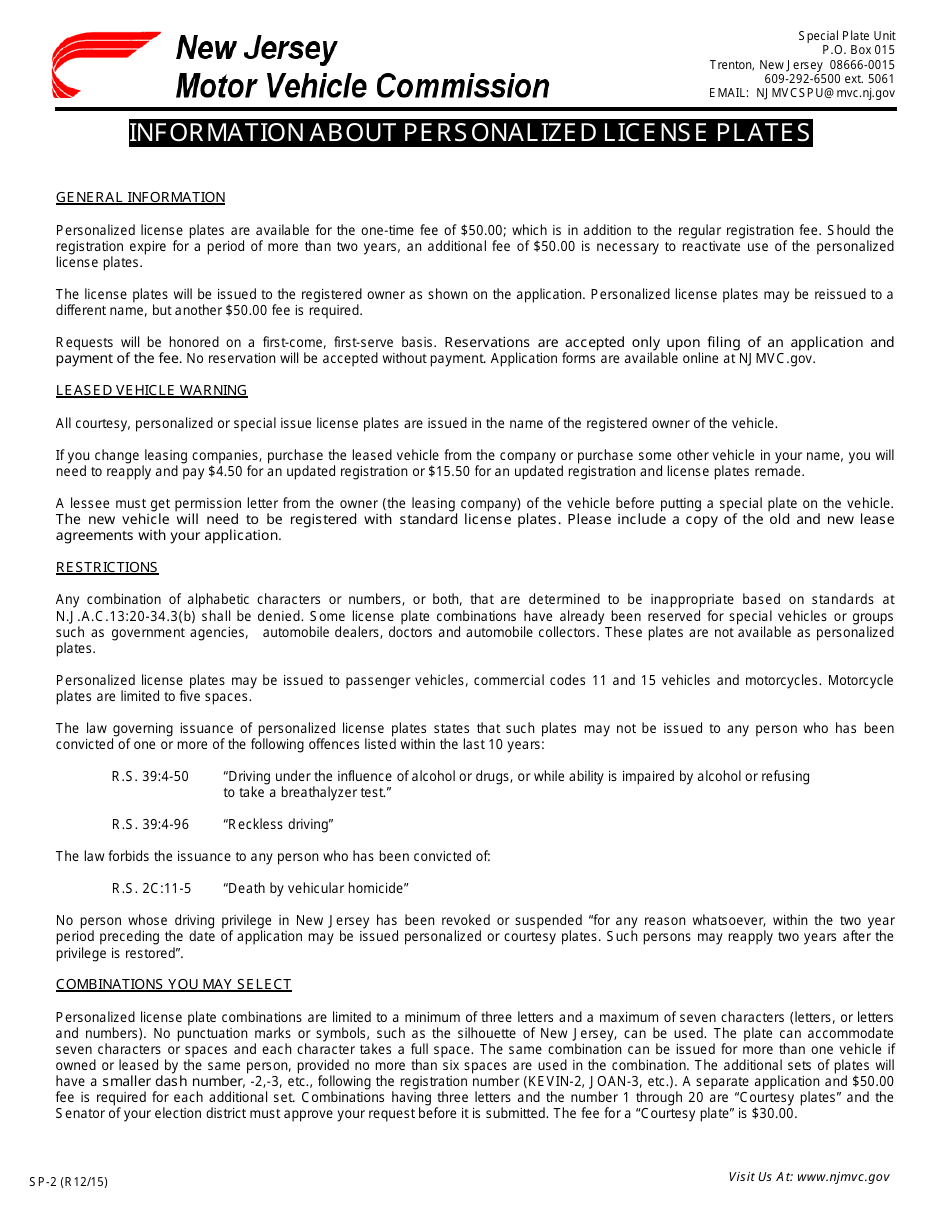 Form SP-1 - Fill Out, Sign Online and Download Printable PDF, New ...