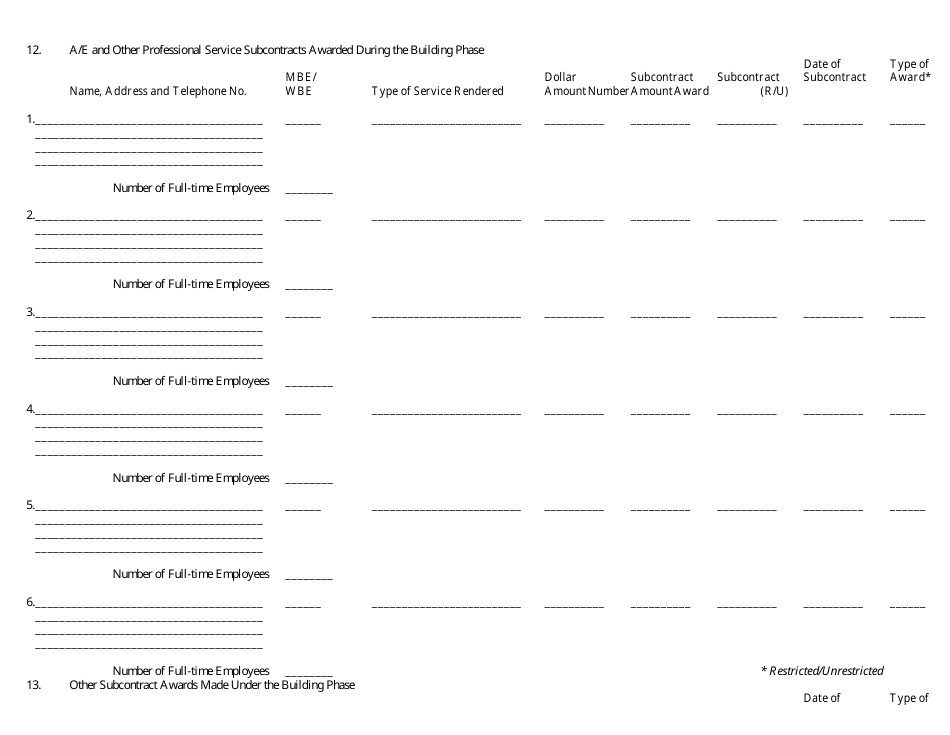 Form OEO-002 Sed Participation Building Phase Quarterly Reporting Form for Contracting Agencies  Contractors - New Jersey, Page 4