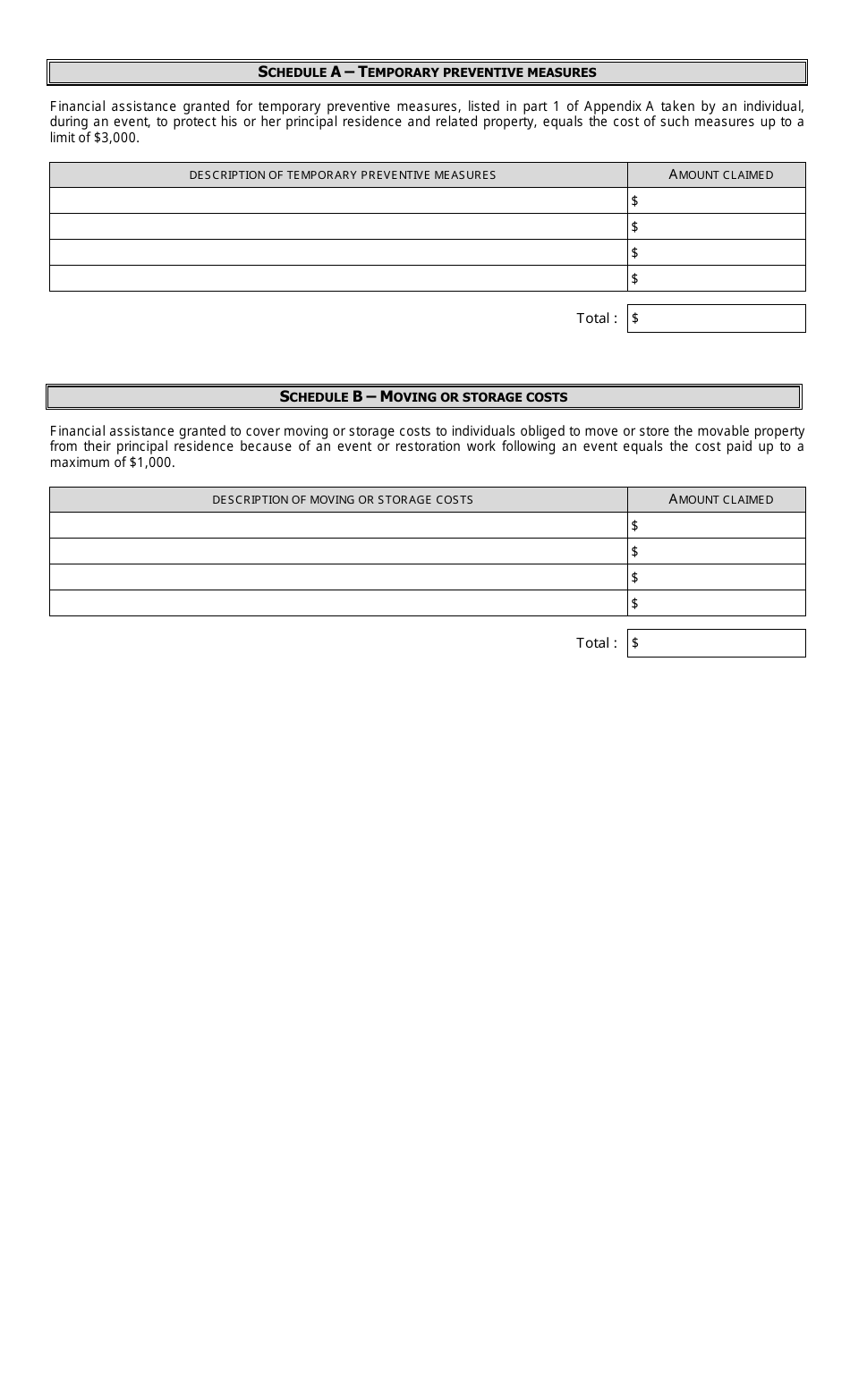 Claim Form  Individuals - Quebec, Canada, Page 4
