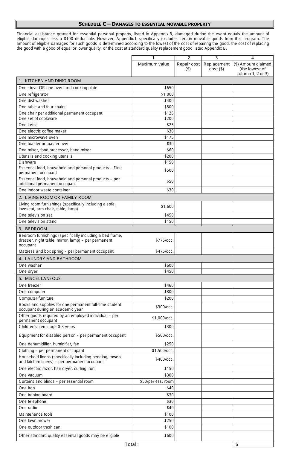 Claim Form  Individuals - Quebec, Canada, Page 5