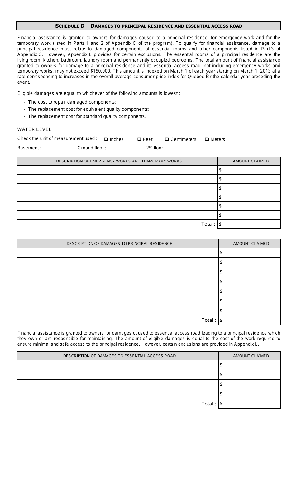 Claim Form  Individuals - Quebec, Canada, Page 6