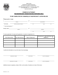 Document preview: Form DNR8464 Power of Attorney for Watercraft Registration Only - Ohio