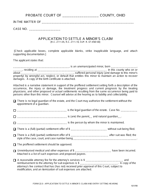 Form 22.0  Printable Pdf