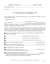 Form 22.0 &quot;Application to Settle a Minor's Claim and Entry Setting Hearing&quot; - Ohio