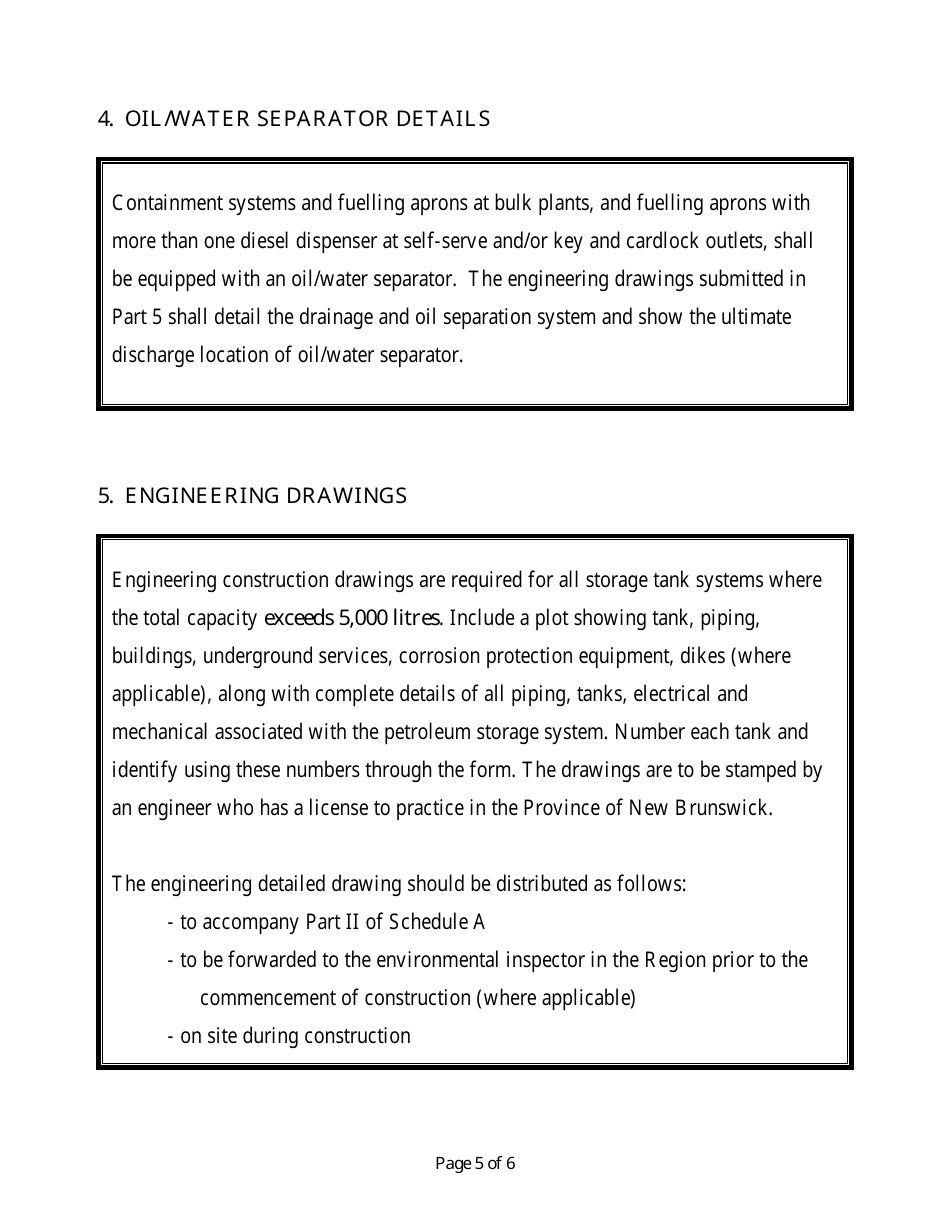 Schedule A Part II - Environmental Approval - New Brunswick, Canada, Page 5
