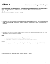 Form CDEV4020 Out of School Care Program Plan Template - Alberta, Canada, Page 2