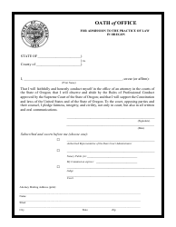 Document preview: Oath of Office for Admission to the Practice of Law in Oregon - Oregon