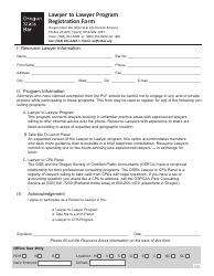 Lawyer to Lawyer Program Registration Form - Oregon, Page 2