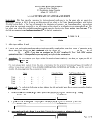 Llm Certificate of Attendance Form - New York